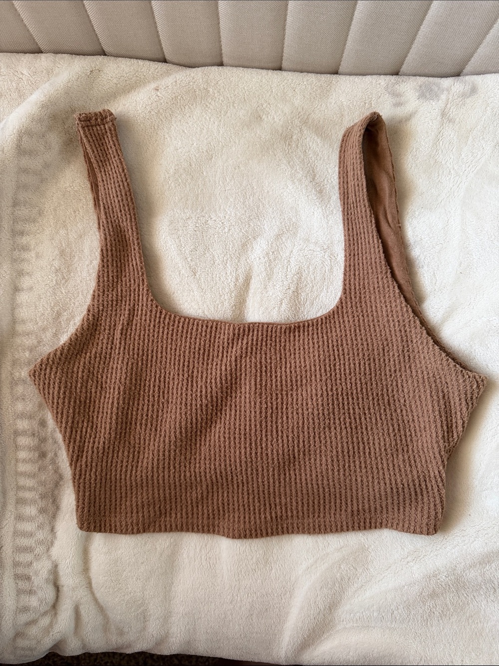 Abercrombie & Fitch Ribbed Scoop Crop Tank - Brown